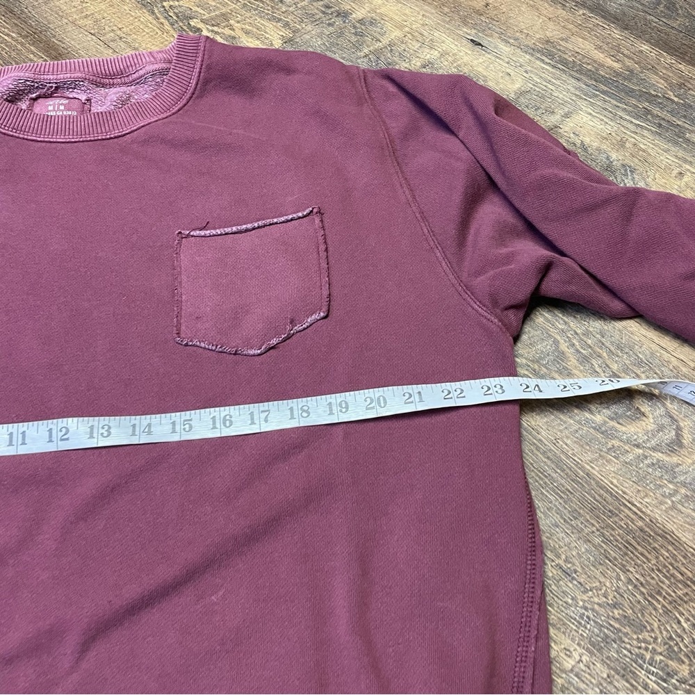 Aerie The Chill Crewneck Sweatshirt Women Medium Oversized Wine Long Sleeve Cozy - Picture 4 of 11